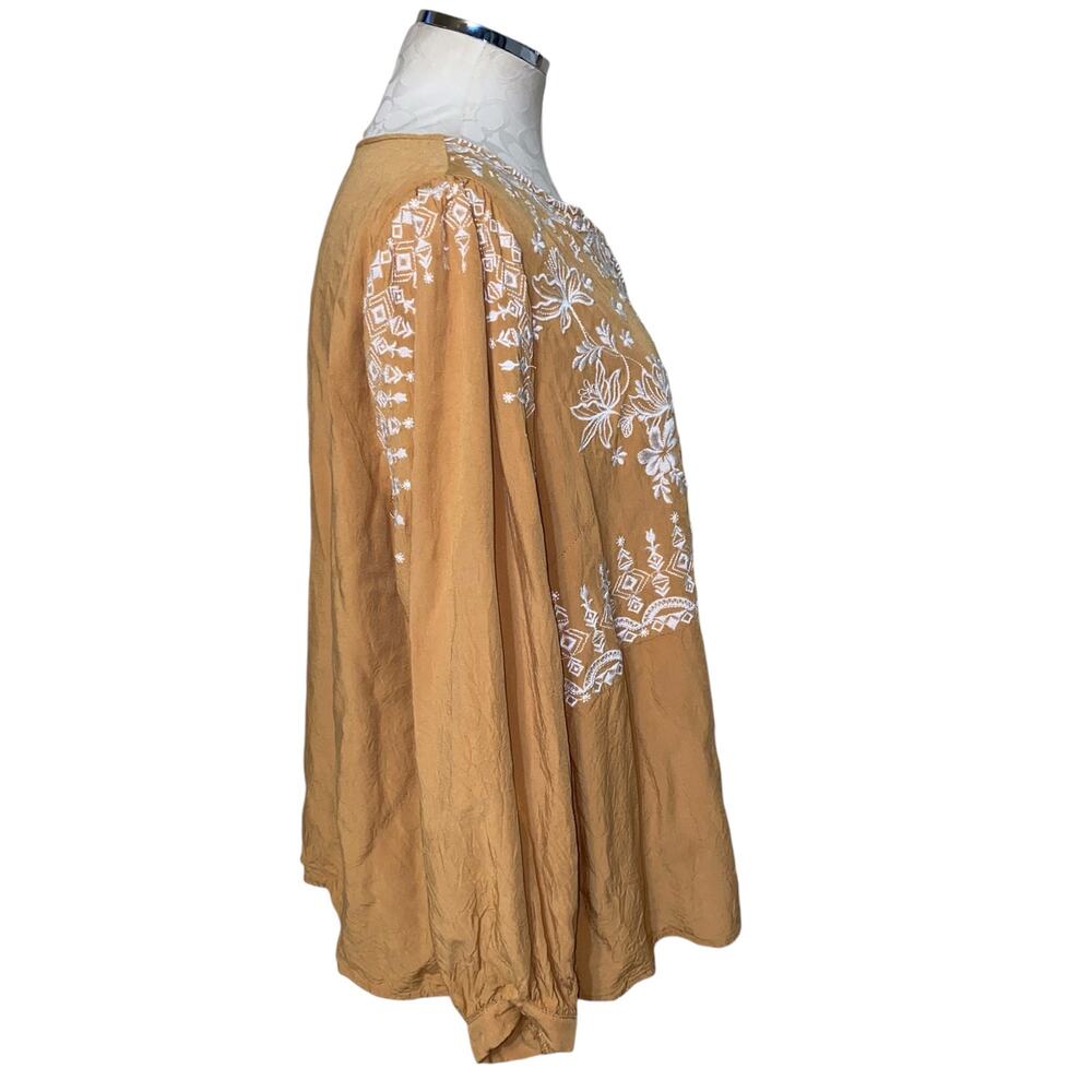 Savanna Jane Marigold Embroidered Long Sleeve Blouse Plus Size 1X - Picture 4 of 12